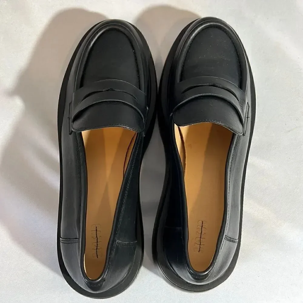 ANTHROPOLOGIE MAEVE LUGGED PLATFORM LOAFERS IN BLACK SIZE 41